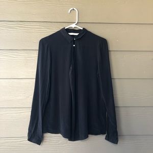 Zara Trafaluc Keyhole High Button Neck Blouse size S